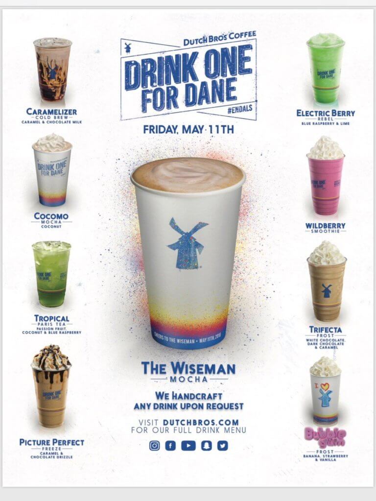 On May 11, Drink One for Dane Muscular Dystrophy Association